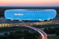 Opened in 2005: the Allianz Arena, one of the world's most modern football stadiums. Opened in 2005: the Allianz Arena, one of the world's most modern football stadiums.